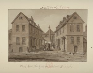 在泵法院，Vine Yard，Bermondsey，1828（在纸上洗）收集水的图的视图 作者 约翰·切塞尔·巴克勒
